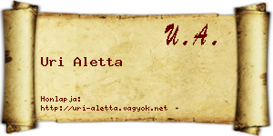 Uri Aletta névjegykártya