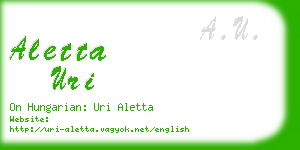 aletta uri business card